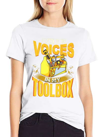 Camiseta Negra Voces en mi Caja de Herramientas