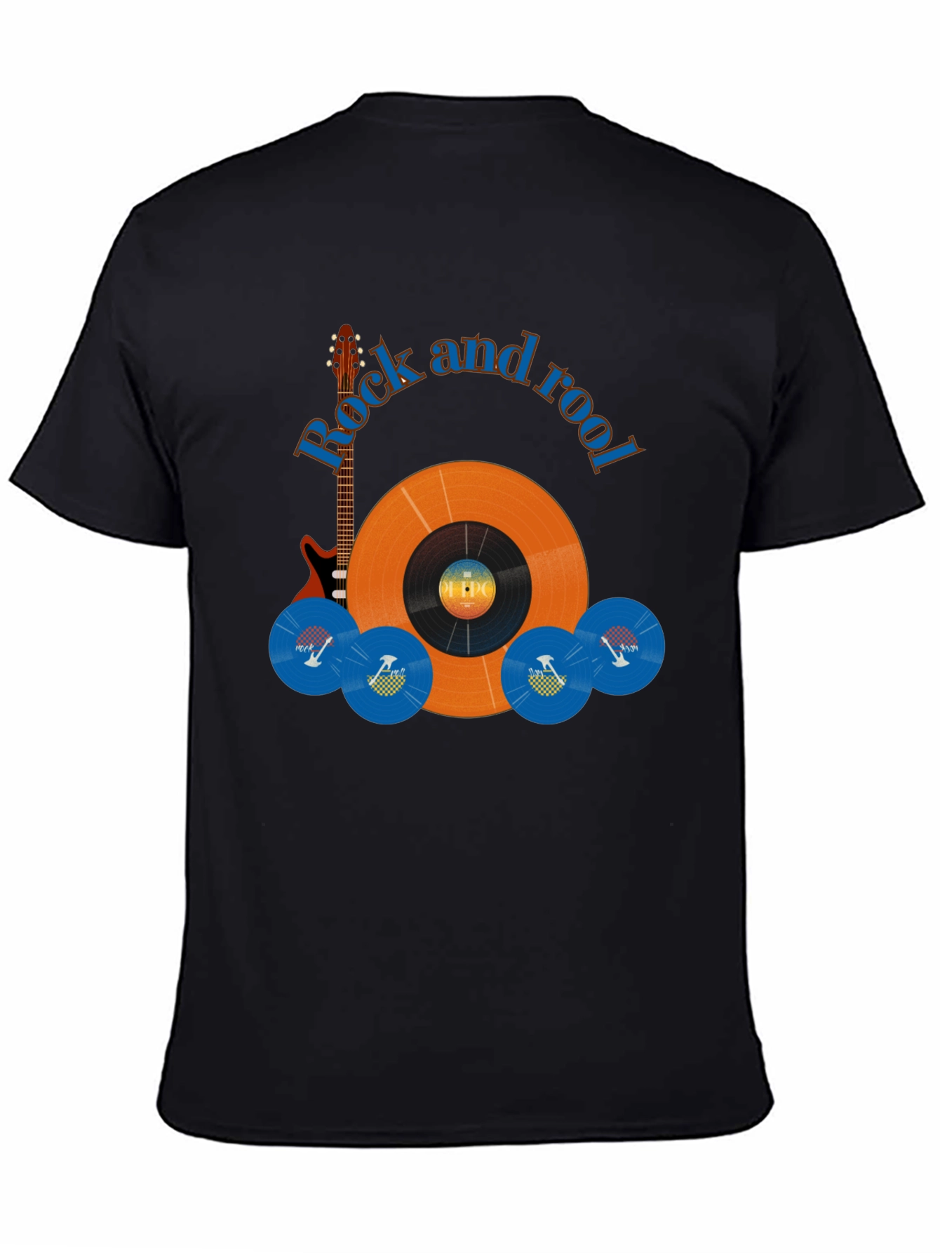 Camiseta Negra Rock and Rool para Hombre