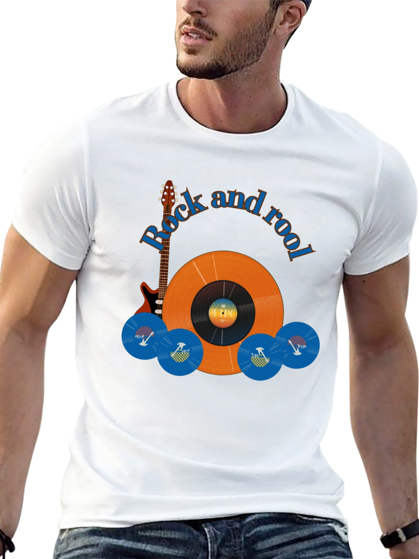 Camiseta Negra Rock and Rool para Hombre