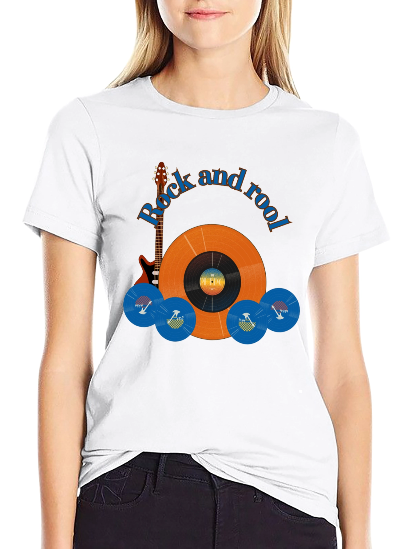 Camiseta Negra Rock and Rool para Hombre