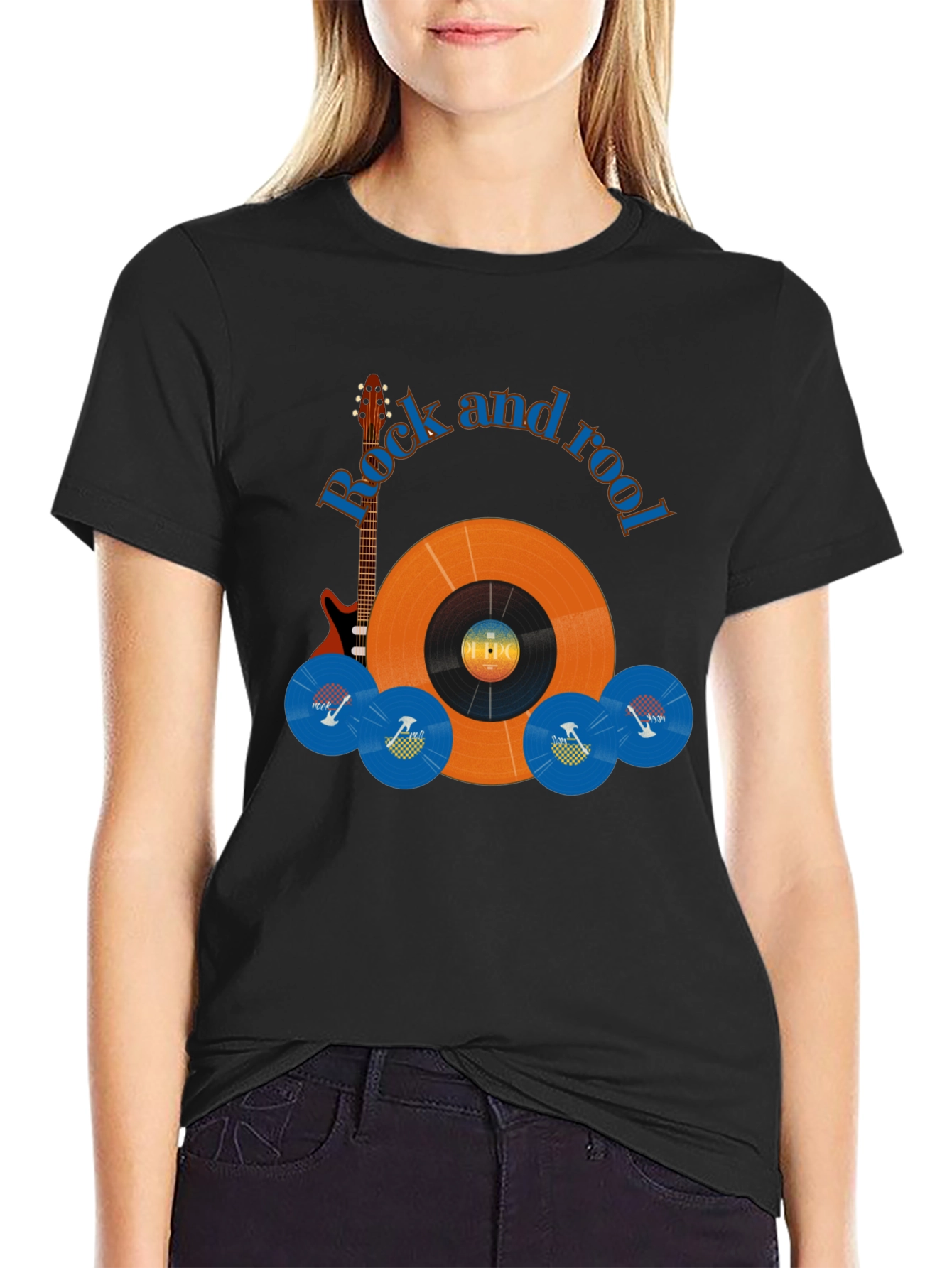 Camiseta Negra Rock and Rool para Hombre
