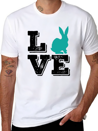Camiseta Love Conejo Negra para Hombre
