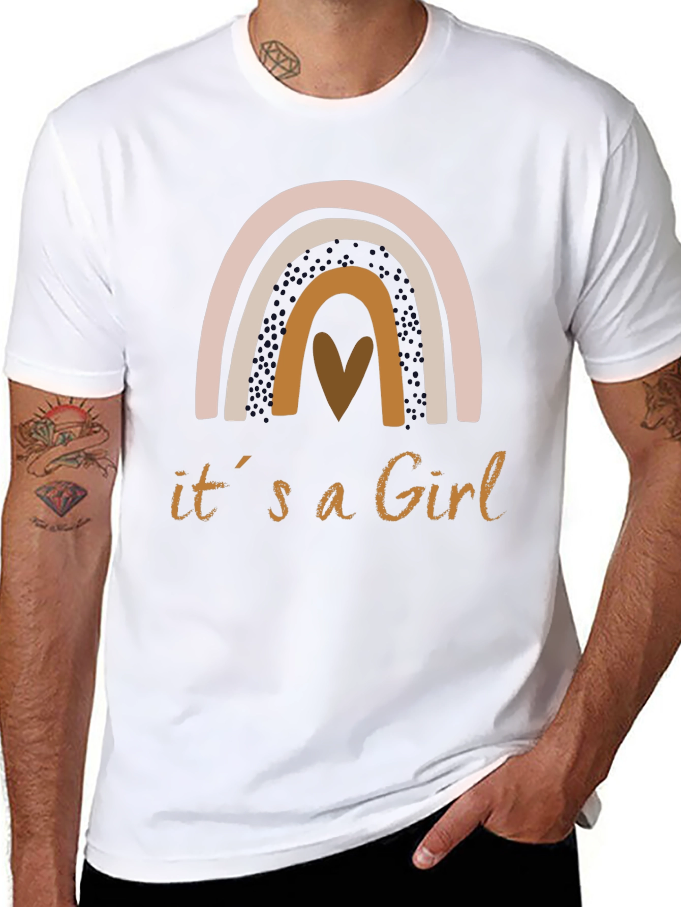 Camiseta Es una Niña con Arcoíris Boho