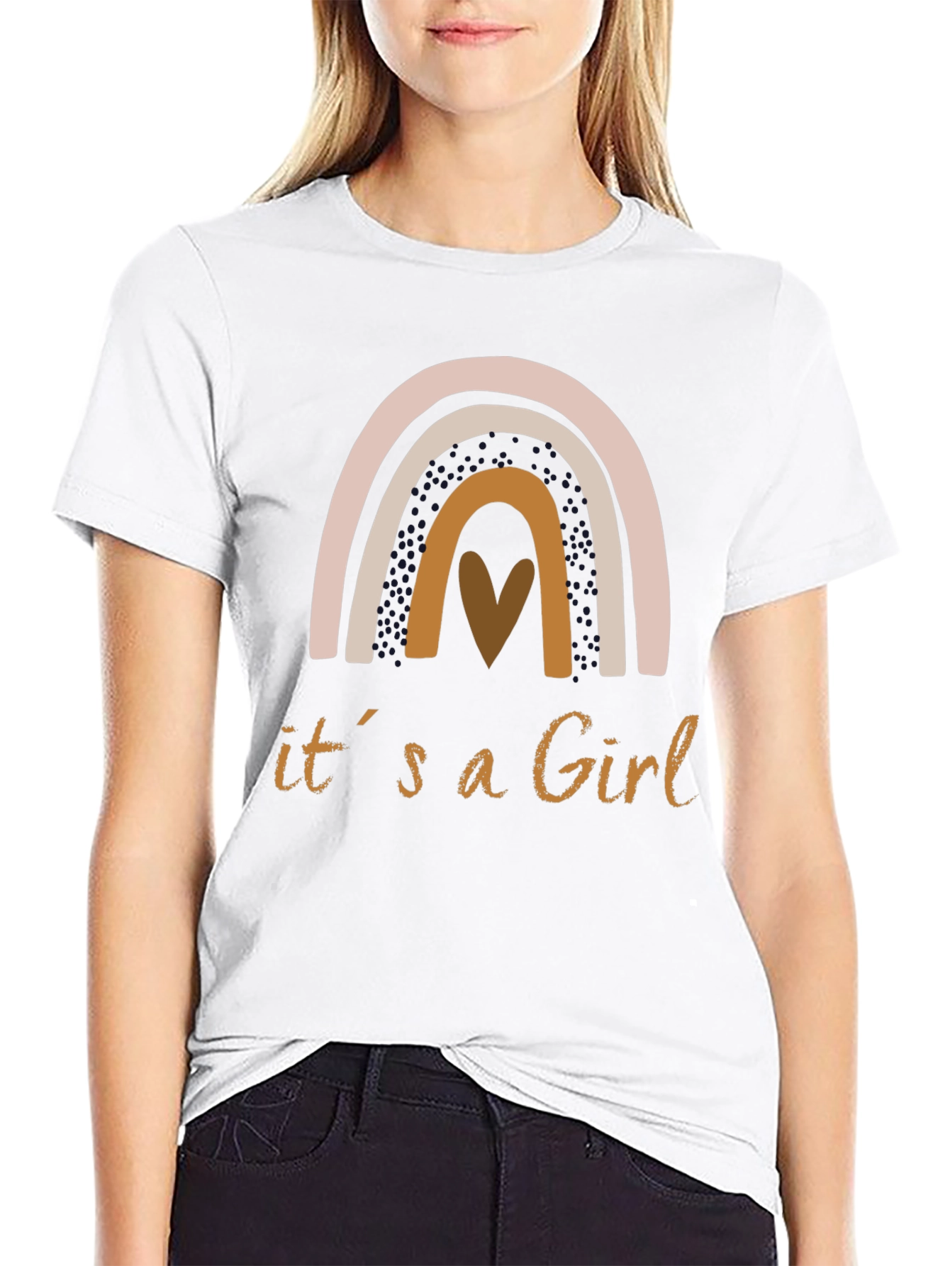 Camiseta Es una Niña con Arcoíris Boho