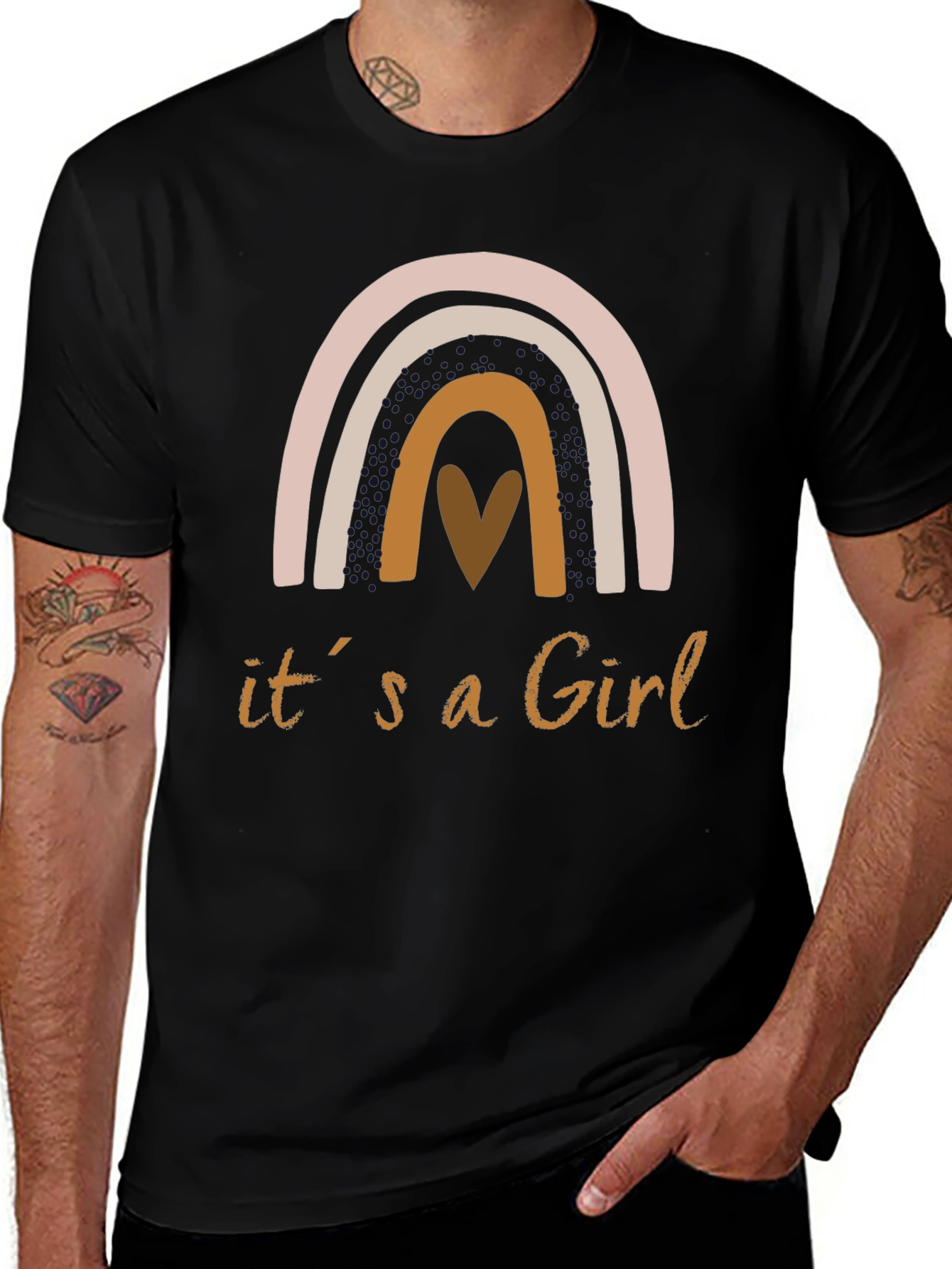 Camiseta Es una Niña con Arcoíris Boho