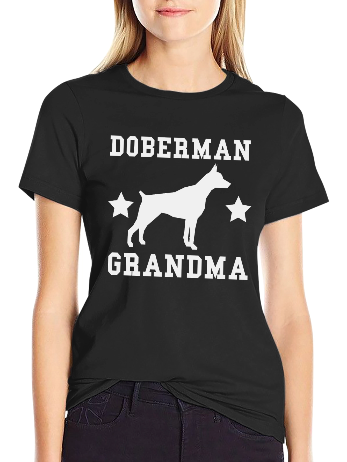 Camiseta Negra Doberman Abuela