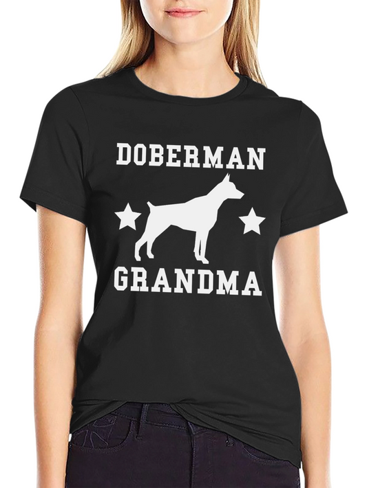 Camiseta Negra Doberman Abuela