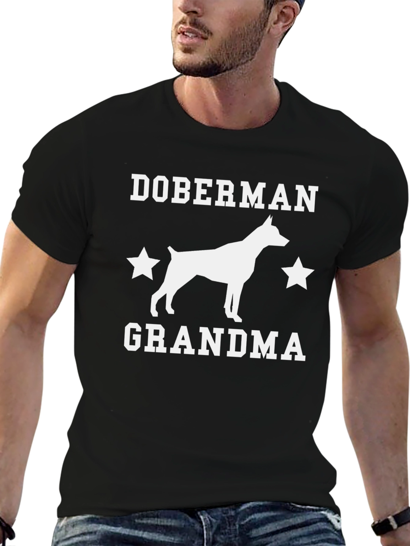 Camiseta Negra Doberman Abuela