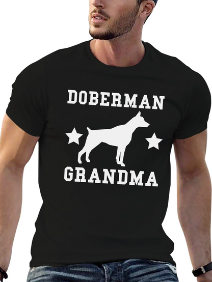 Camiseta Negra Doberman Abuela