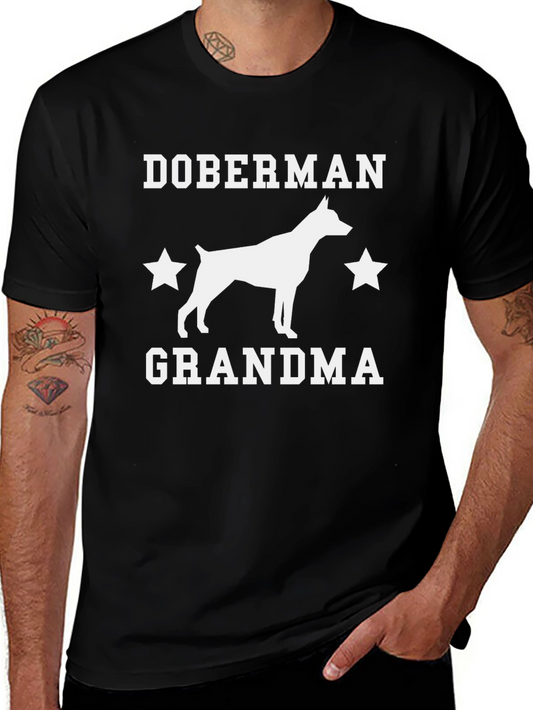 Camiseta Negra Doberman Abuela