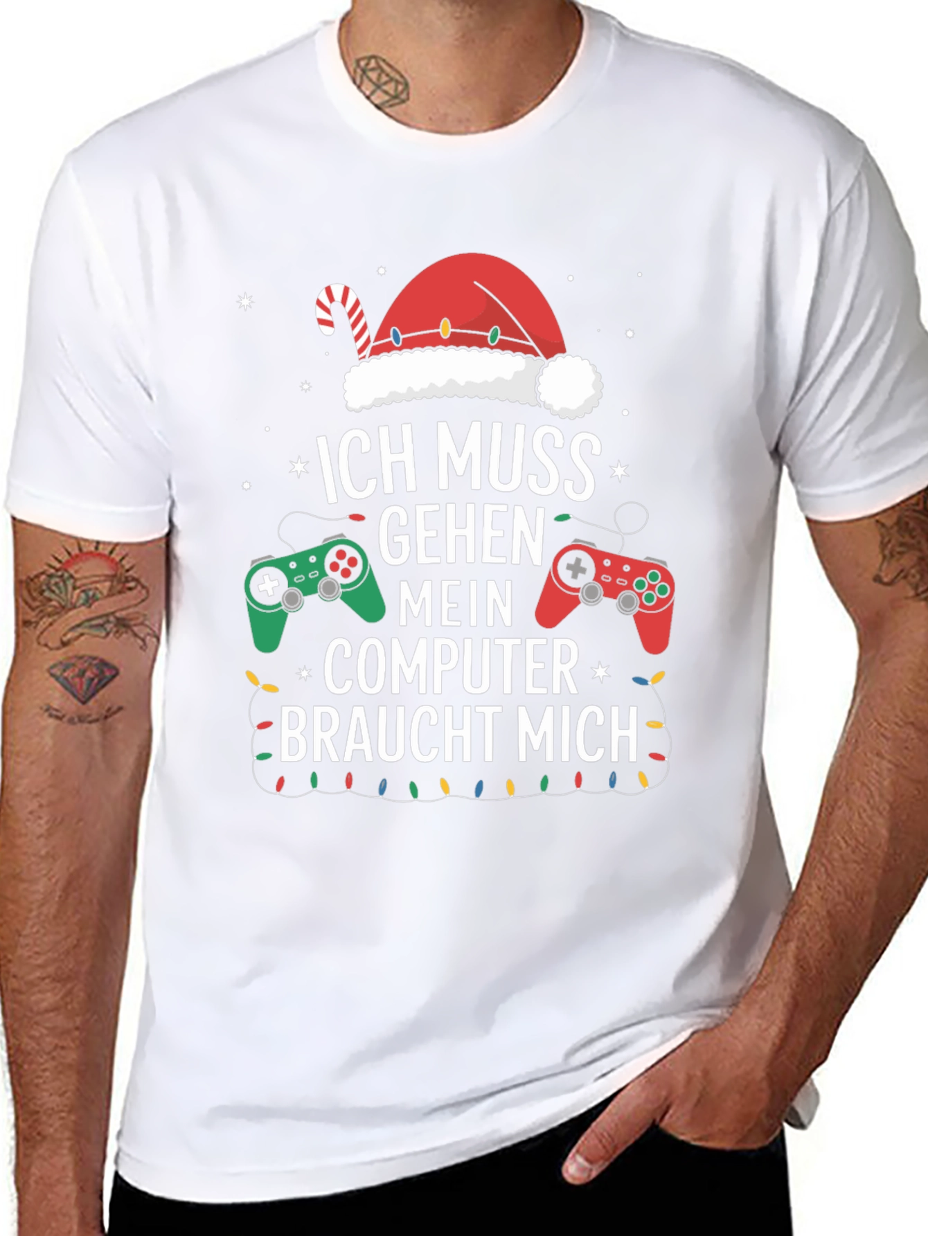 Camiseta Gamer Navideña - Ich Muss Gehen