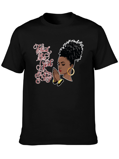 Camiseta Negra Gracias Dios para Hombre