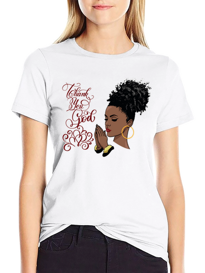 Camiseta Negra Gracias Dios para Hombre