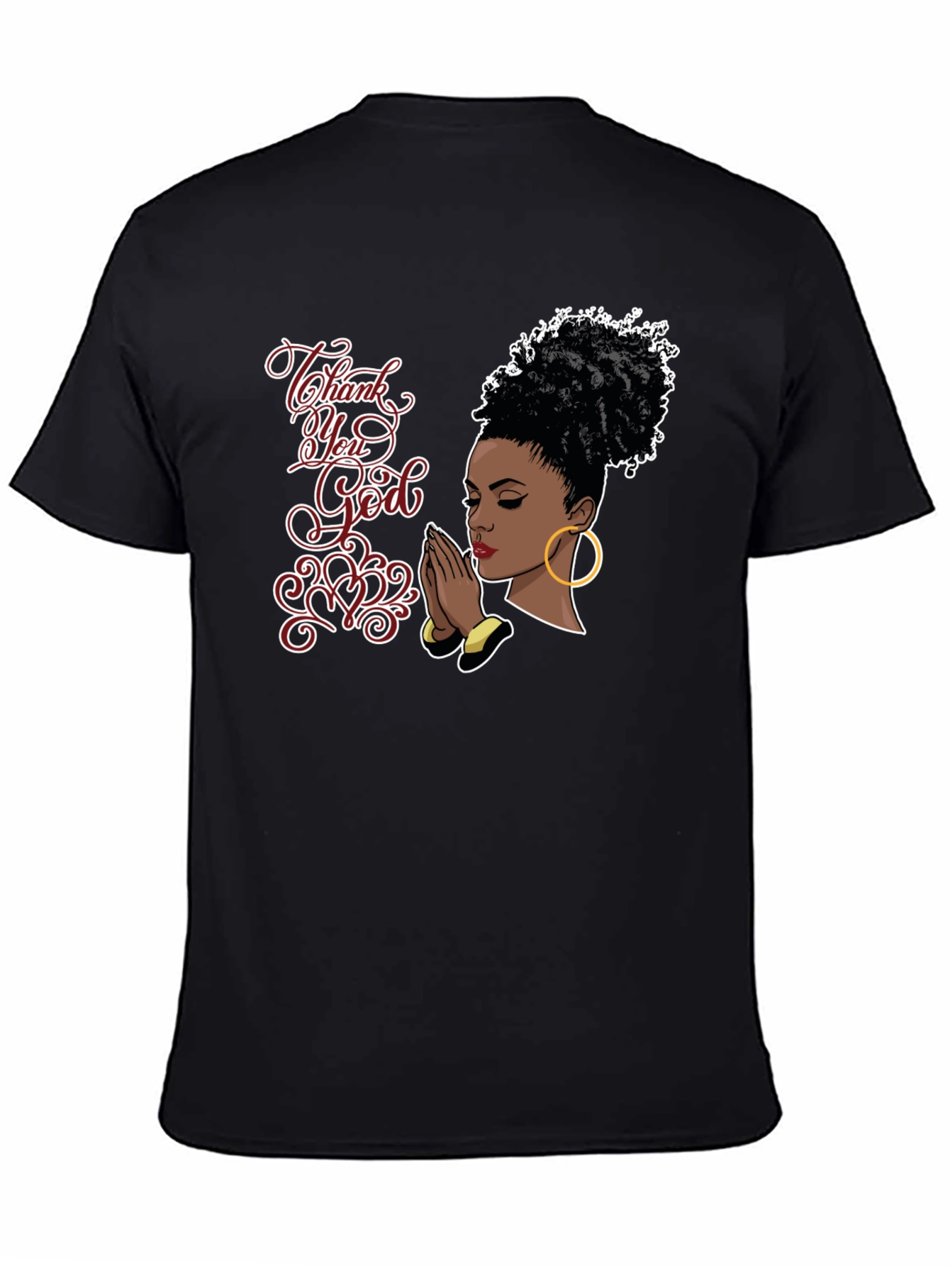 Camiseta Negra Gracias Dios para Hombre