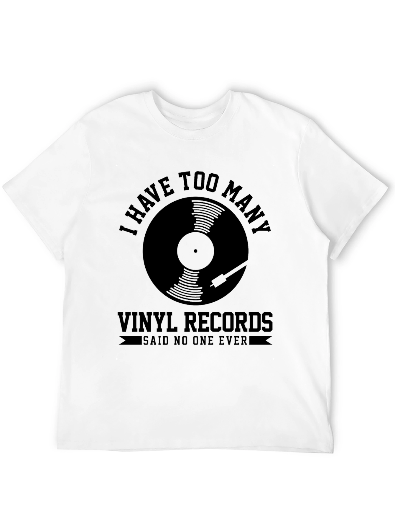 Camiseta Negra Demasiados Vinilos para Amantes de la Música