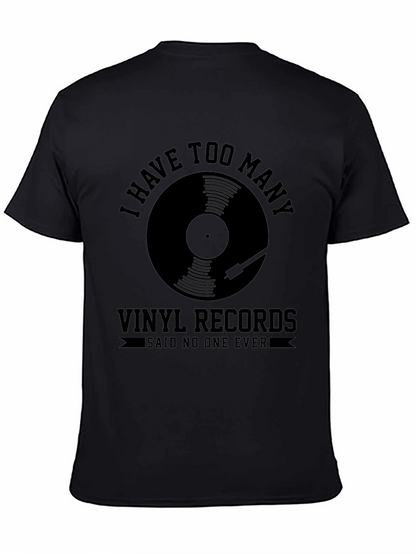 Camiseta Negra Demasiados Vinilos para Amantes de la Música