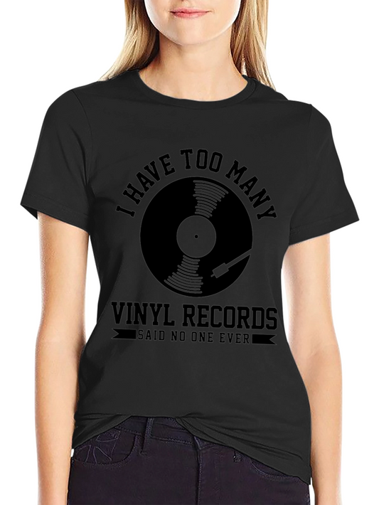 Camiseta Negra Demasiados Vinilos para Amantes de la Música