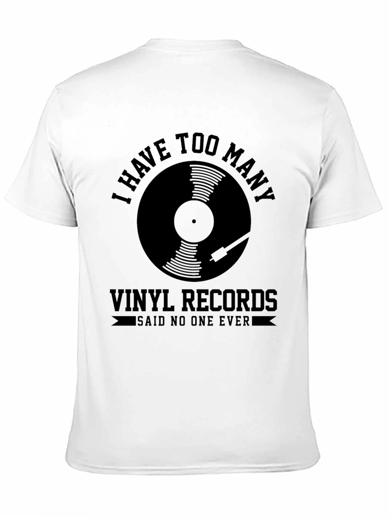 Camiseta Negra Demasiados Vinilos para Amantes de la Música
