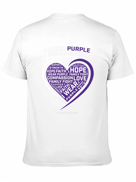 Camiseta Conciencia Lupus I Wear Purple For My Cousin