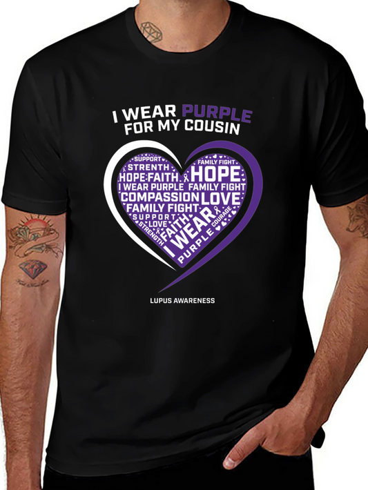 Camiseta Conciencia Lupus I Wear Purple For My Cousin