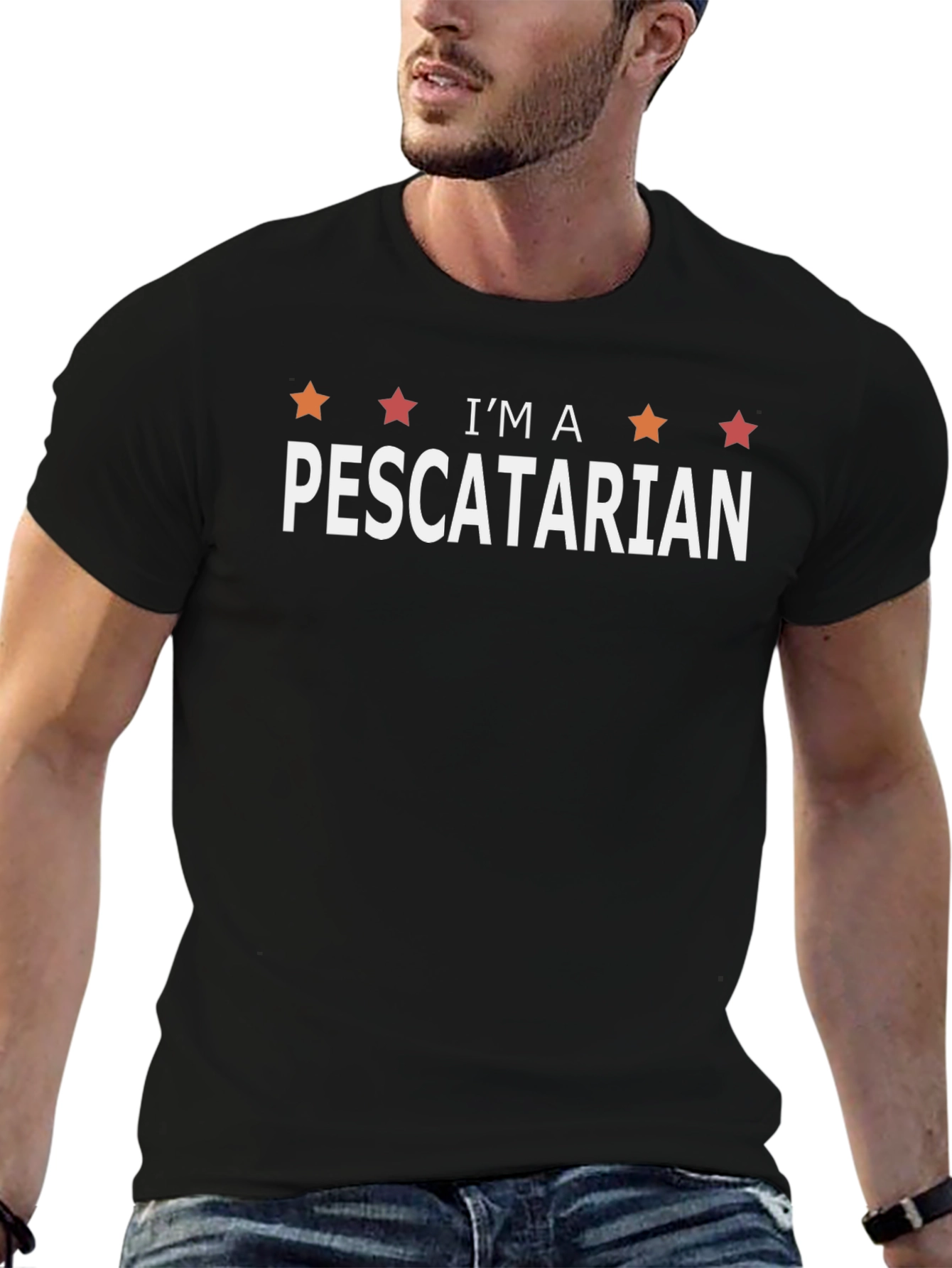 Camiseta Negra Soy Pescatariano