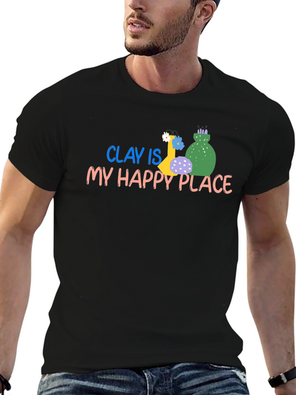 Camiseta Negra: Clay Is My Happy Place