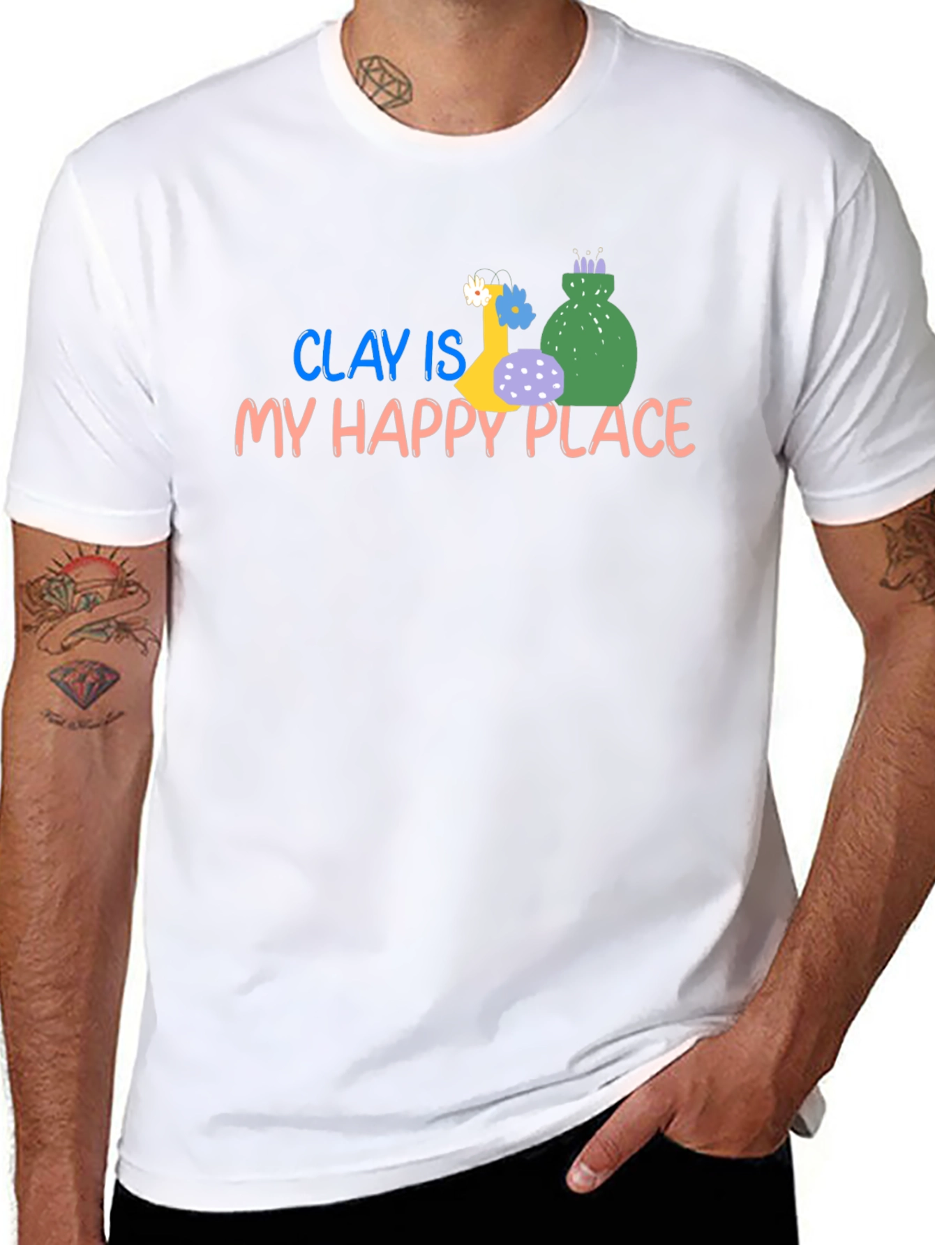 Camiseta Negra: Clay Is My Happy Place