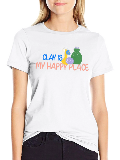 Camiseta Negra: Clay Is My Happy Place