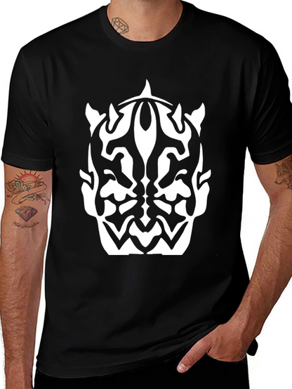 Camiseta Negra con Diseño Abstracto Darth Maul