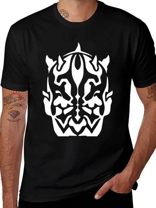 Camiseta Negra con Diseño Abstracto Darth Maul