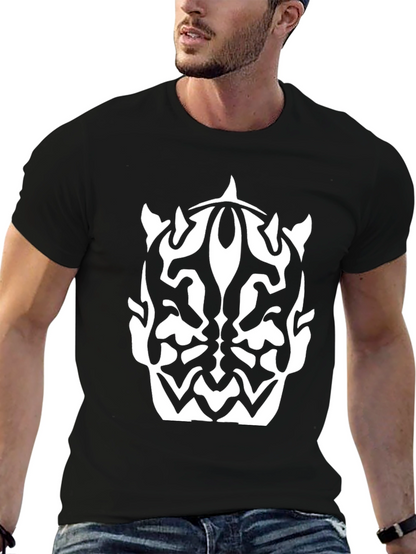 Camiseta Negra con Diseño Abstracto Darth Maul