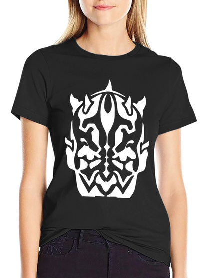 Camiseta Negra con Diseño Abstracto Darth Maul