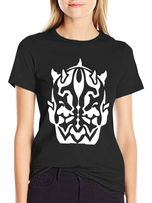 Camiseta Negra con Diseño Abstracto Darth Maul