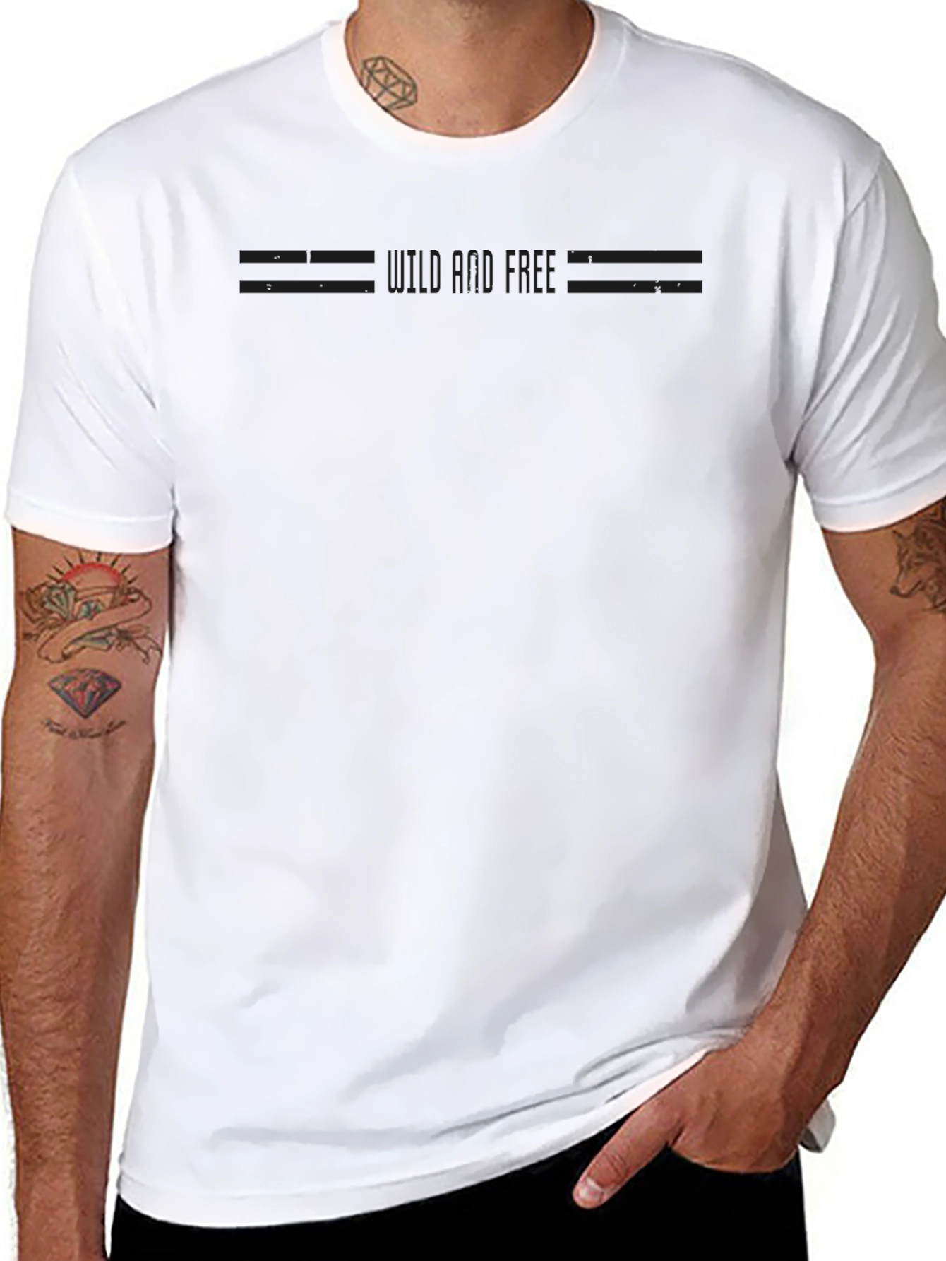 Camiseta Negra Casual de Hombre