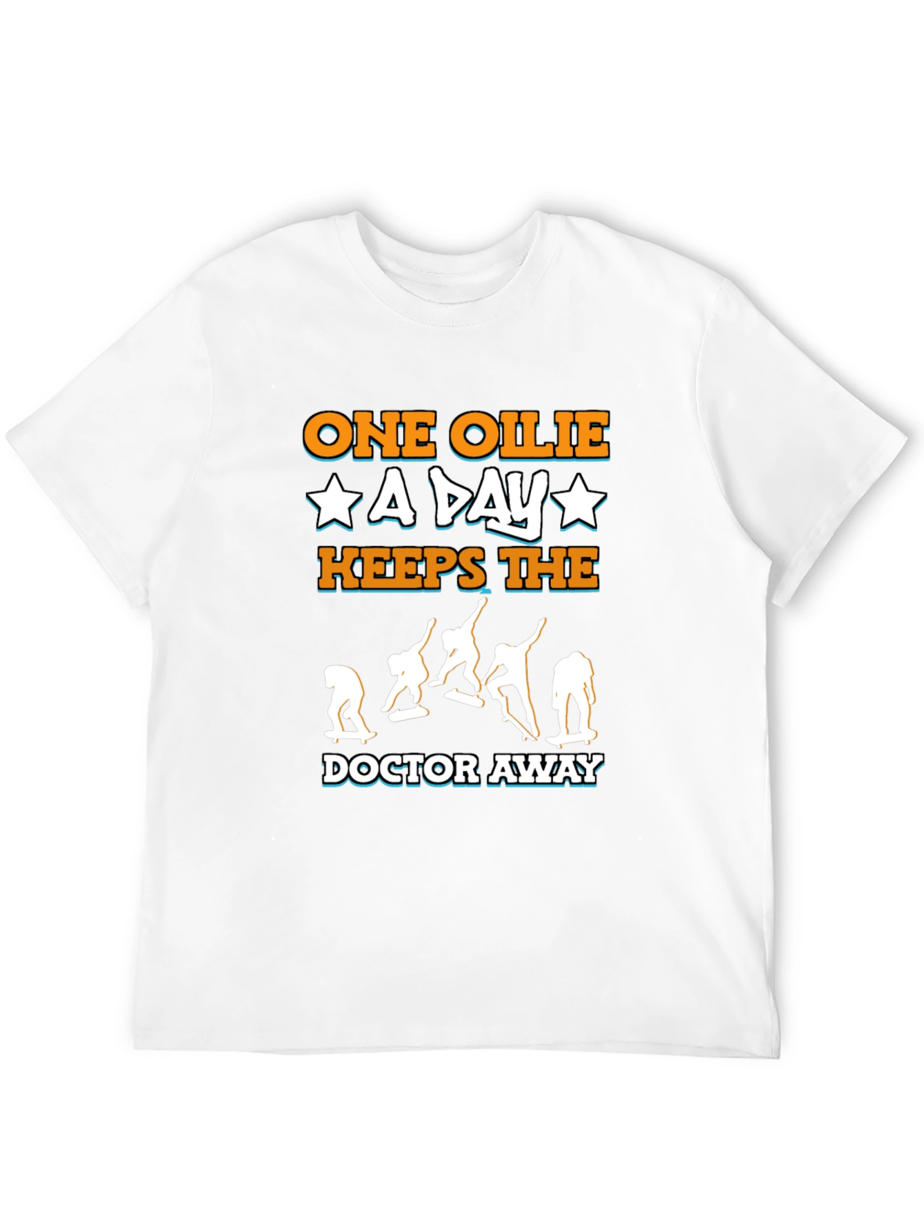 Camiseta Negra One Ollie A Day para Skaters
