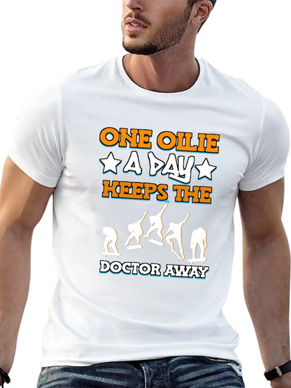 Camiseta Negra One Ollie A Day para Skaters