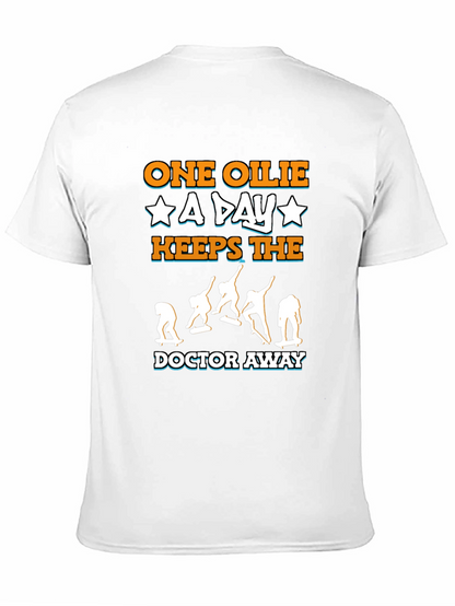 Camiseta Negra One Ollie A Day para Skaters
