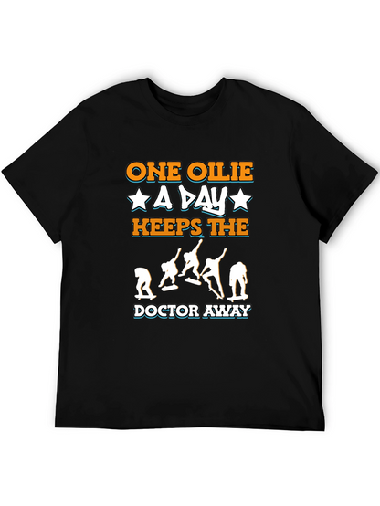 Camiseta Negra One Ollie A Day para Skaters