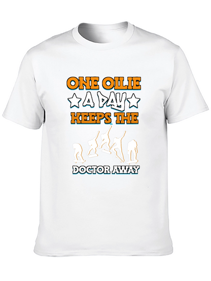 Camiseta Negra One Ollie A Day para Skaters