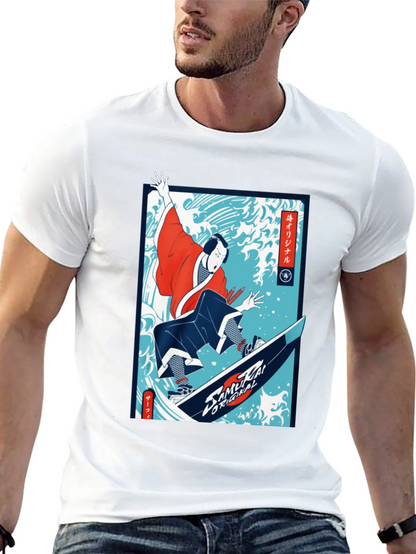 Camiseta Negra Diseño Samurai Surf Original