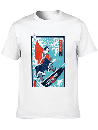 Camiseta Negra Diseño Samurai Surf Original