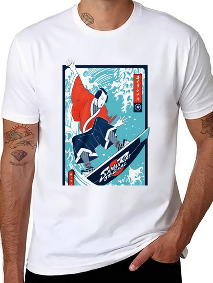Camiseta Negra Diseño Samurai Surf Original