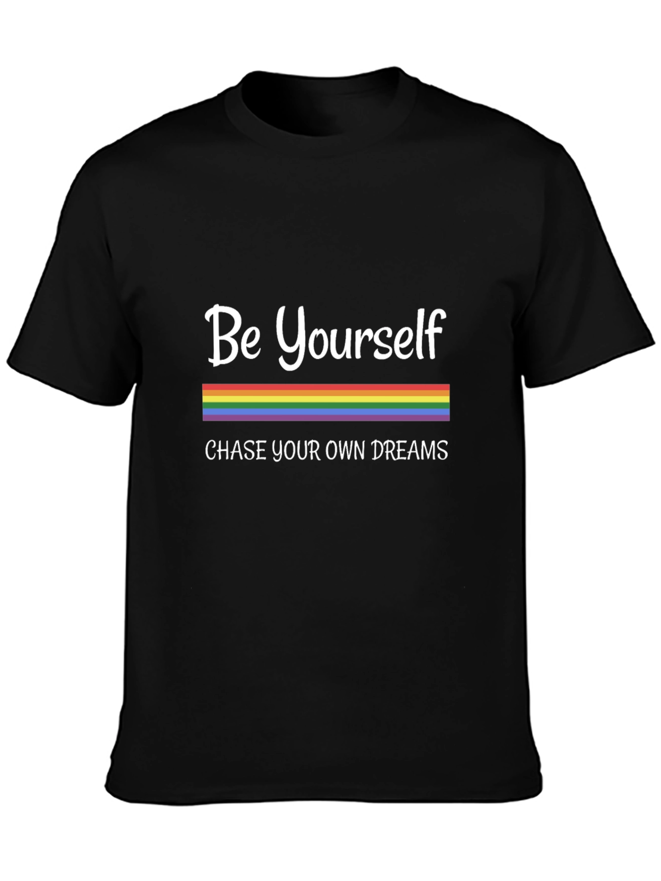 Camiseta Negra Sé Tú Mismo con Orgullo LGBTQ+