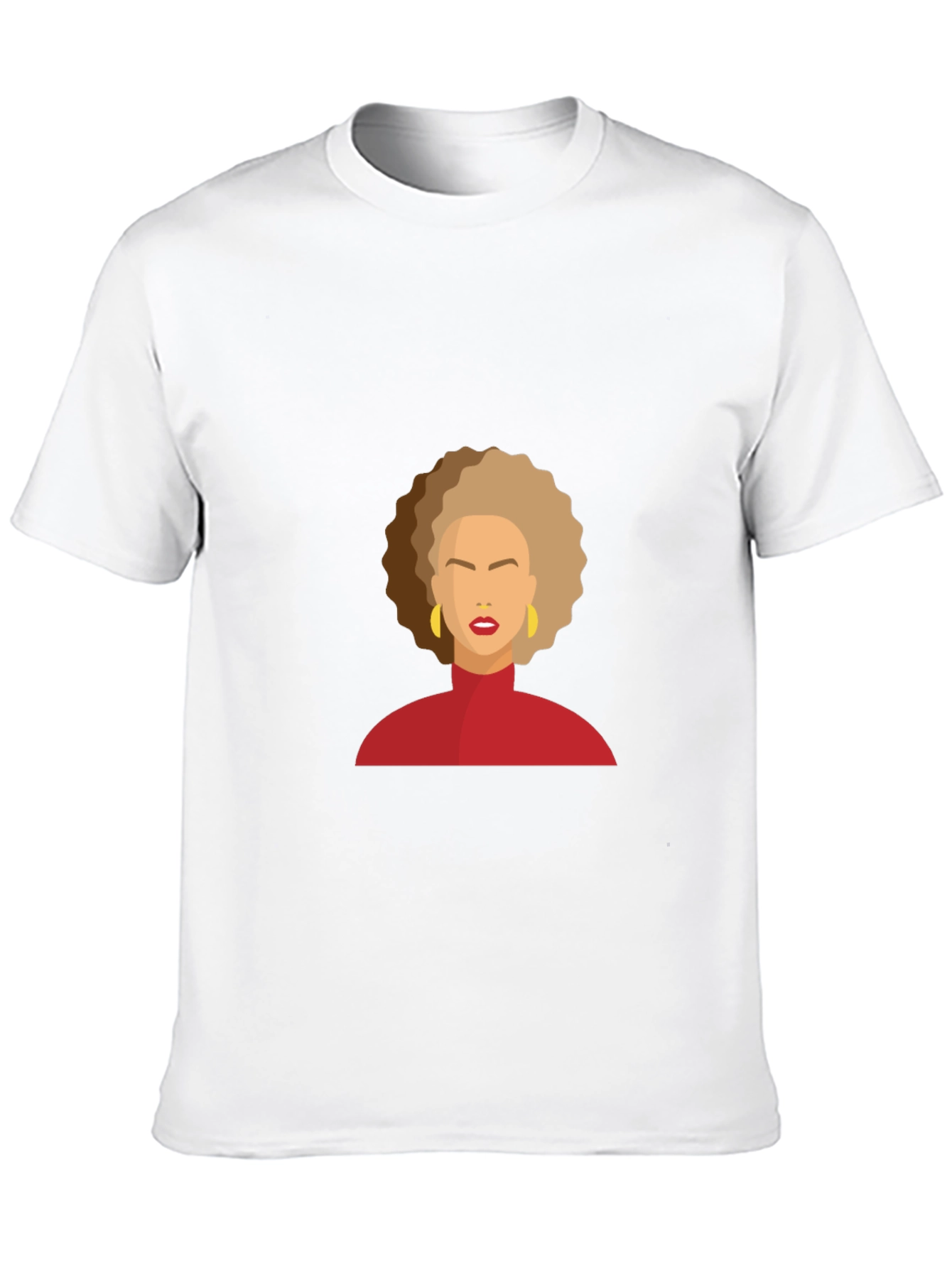 Camiseta Negra con Diseño Abstracto de Mujer