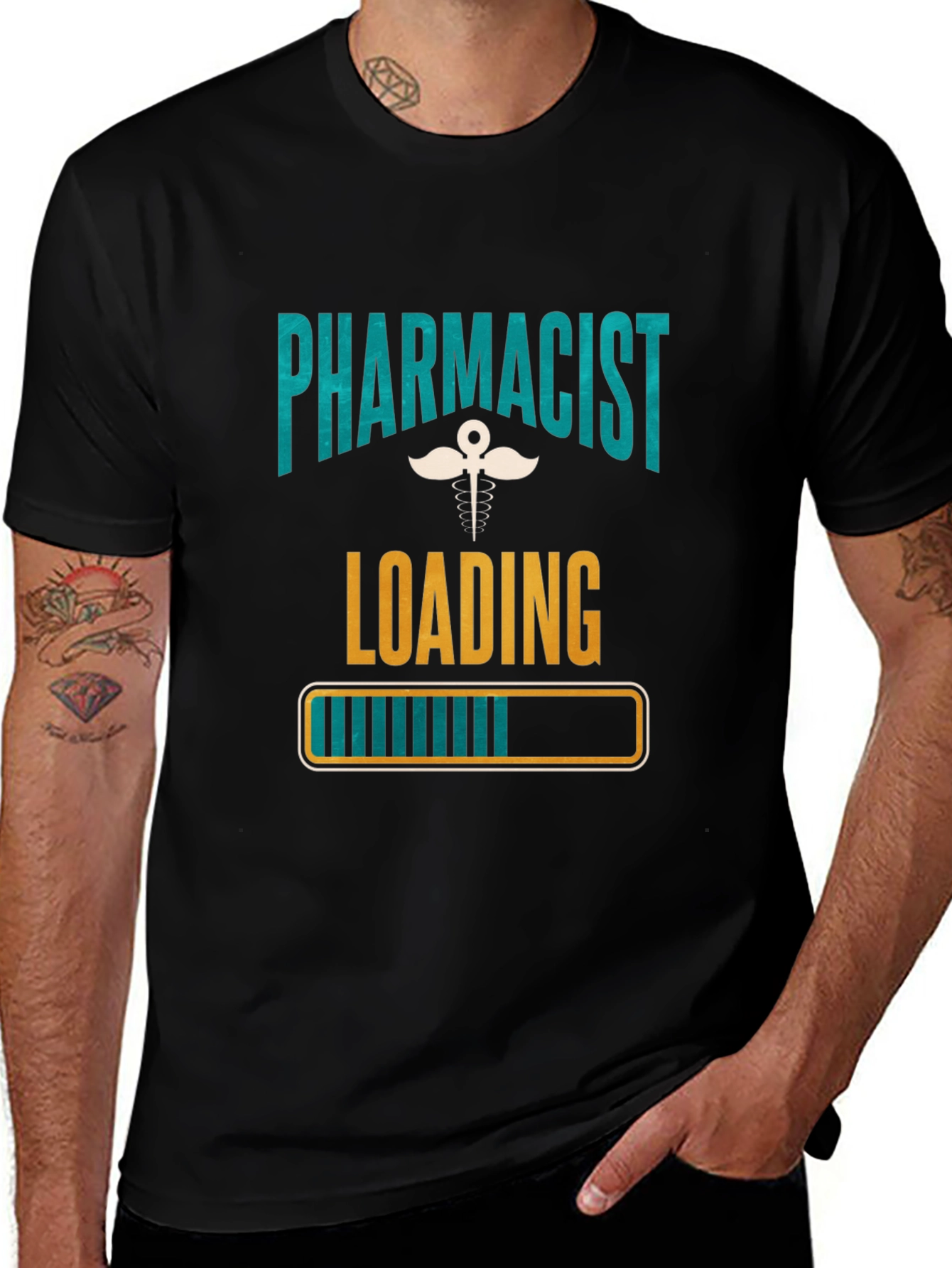 Camiseta Farmacéutico Cargando Unisex Negra