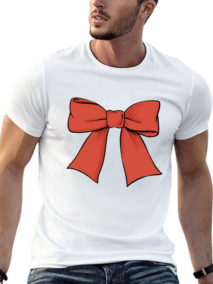 Camiseta Negra con Lazo Rojo Festivo