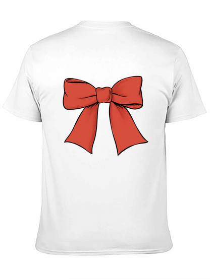 Camiseta Negra con Lazo Rojo Festivo