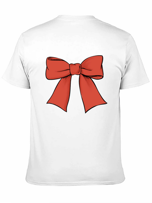 Camiseta Negra con Lazo Rojo Festivo
