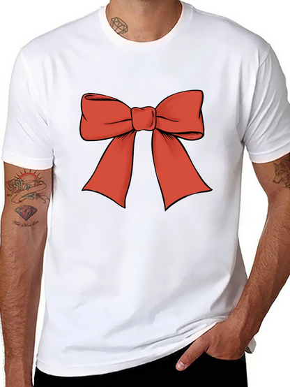 Camiseta Negra con Lazo Rojo Festivo