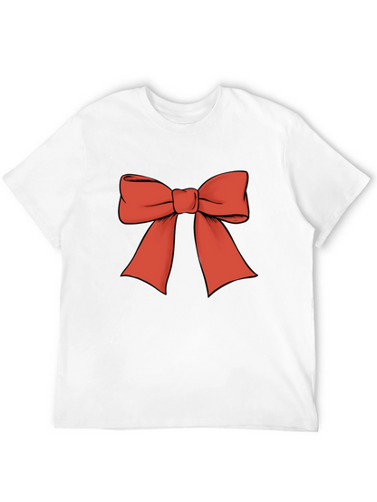 Camiseta Negra con Lazo Rojo Festivo